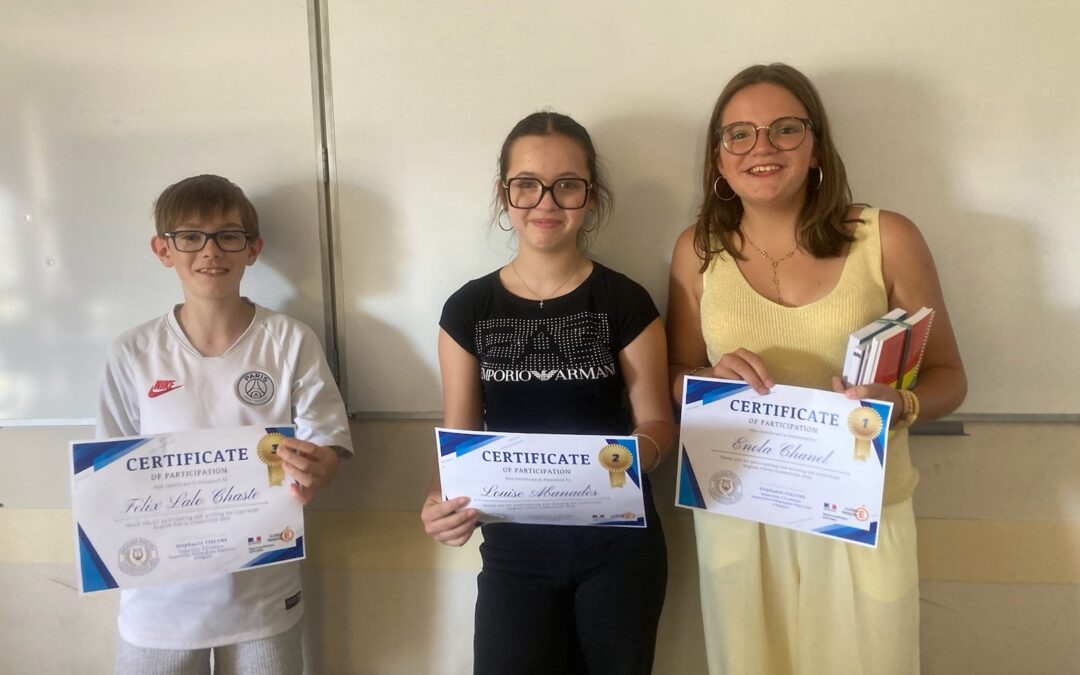 NOS 6e BRILLENT AU CONCOURS DE POÉSIE ANGLAISE.