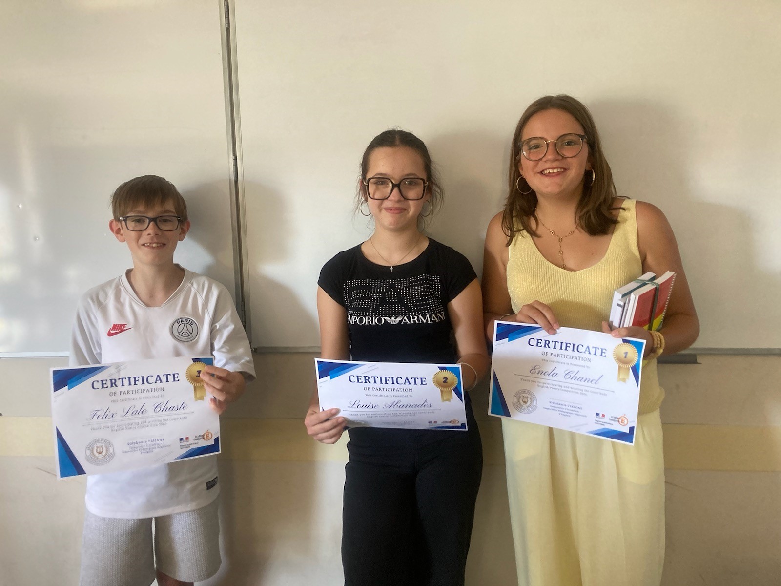 NOS 6e BRILLENT AU CONCOURS DE POÉSIE ANGLAISE.